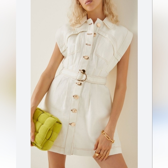 Acler Westcroft Dress In Ivory 4US - Picture 4 of 16